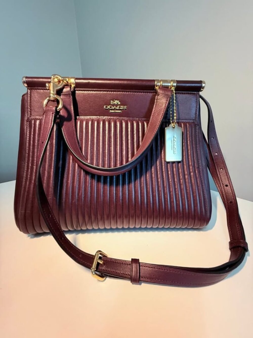 COACH - *RARE* Grace Quilted Nappa Leather (Oxblood)